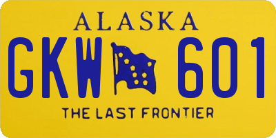 AK license plate GKW601