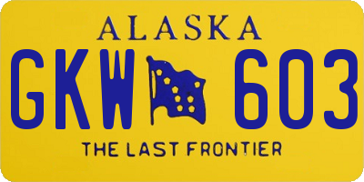AK license plate GKW603