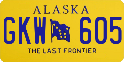 AK license plate GKW605