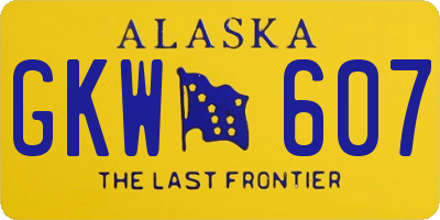 AK license plate GKW607