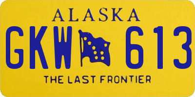 AK license plate GKW613