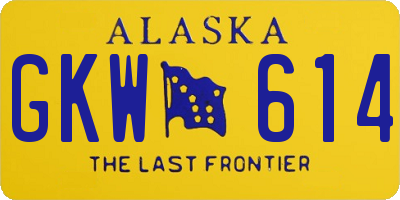 AK license plate GKW614