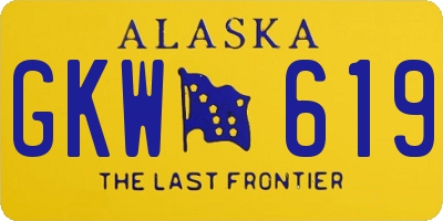 AK license plate GKW619