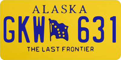 AK license plate GKW631