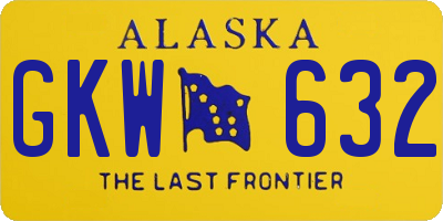 AK license plate GKW632