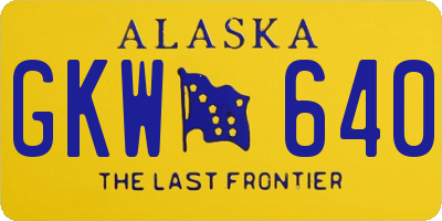 AK license plate GKW640