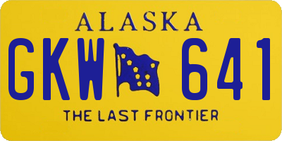 AK license plate GKW641
