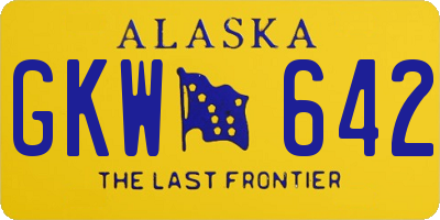 AK license plate GKW642