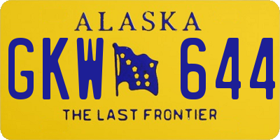 AK license plate GKW644