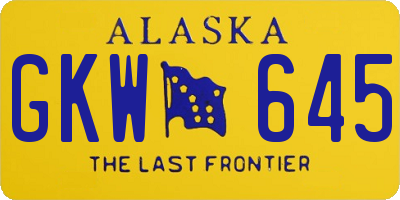 AK license plate GKW645