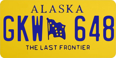 AK license plate GKW648