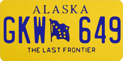 AK license plate GKW649