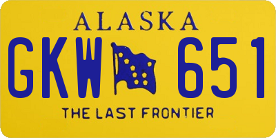 AK license plate GKW651