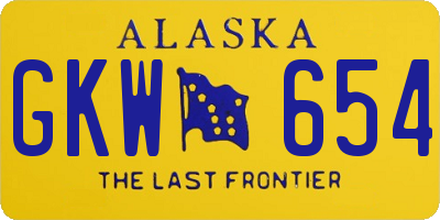 AK license plate GKW654