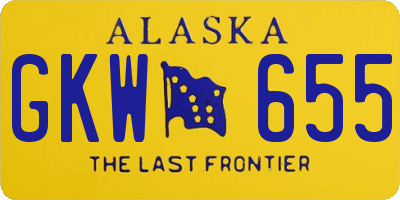 AK license plate GKW655