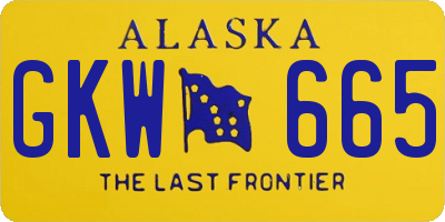 AK license plate GKW665