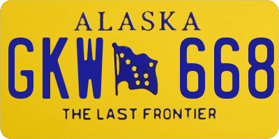 AK license plate GKW668