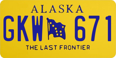 AK license plate GKW671