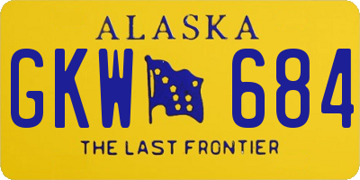AK license plate GKW684