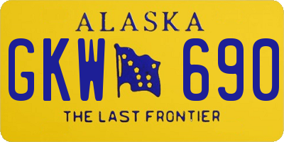 AK license plate GKW690