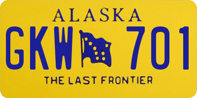 AK license plate GKW701