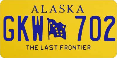 AK license plate GKW702