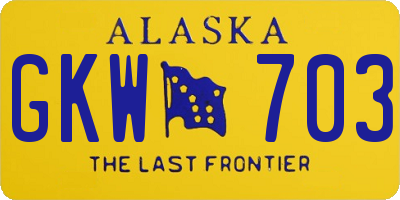 AK license plate GKW703