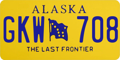 AK license plate GKW708