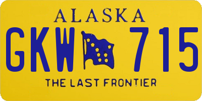 AK license plate GKW715