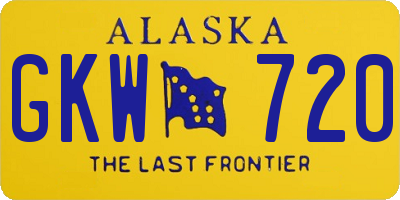 AK license plate GKW720