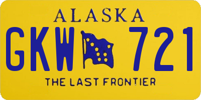 AK license plate GKW721