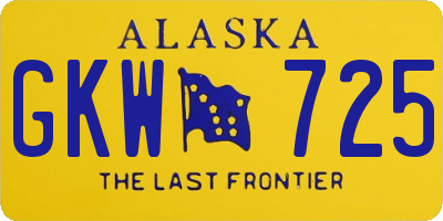 AK license plate GKW725