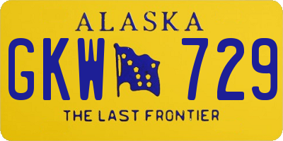 AK license plate GKW729