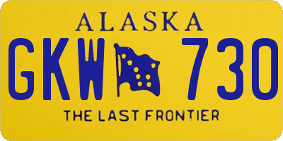 AK license plate GKW730
