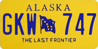 AK license plate GKW747