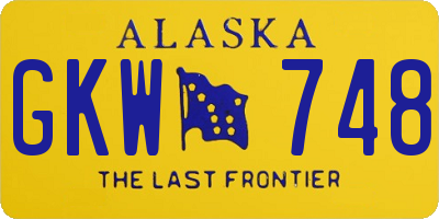 AK license plate GKW748