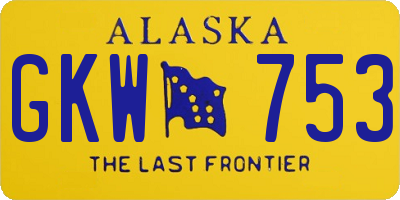 AK license plate GKW753