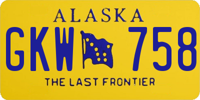 AK license plate GKW758