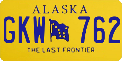 AK license plate GKW762