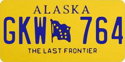 AK license plate GKW764