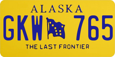 AK license plate GKW765