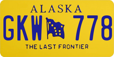 AK license plate GKW778