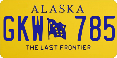 AK license plate GKW785