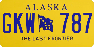 AK license plate GKW787