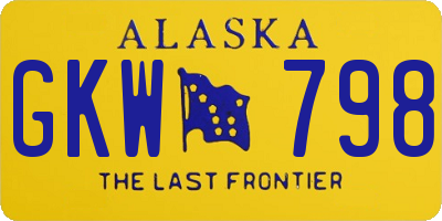 AK license plate GKW798