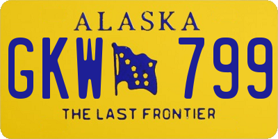 AK license plate GKW799