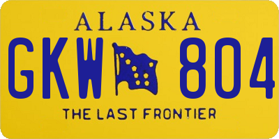 AK license plate GKW804