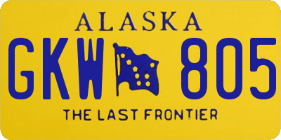 AK license plate GKW805