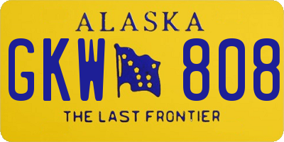 AK license plate GKW808