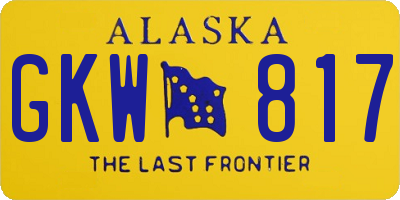 AK license plate GKW817